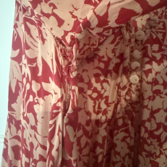 Natalie Martin Red and Cream Long Sleeve Dress - Picture 6 of 11